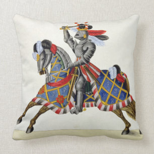 Coussin Un chevalier à un tournoi, plat 'd'une histoire d