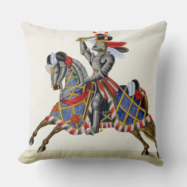 Coussin Un chevalier à un tournoi, plat 'd'une histoire de (Recto)