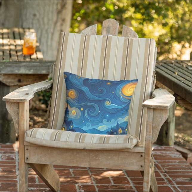 Coussin Un ciel étoilé au-dessus des chalets de campagne (Chaise)