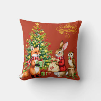 Coussin Un conte de Noël en forêt