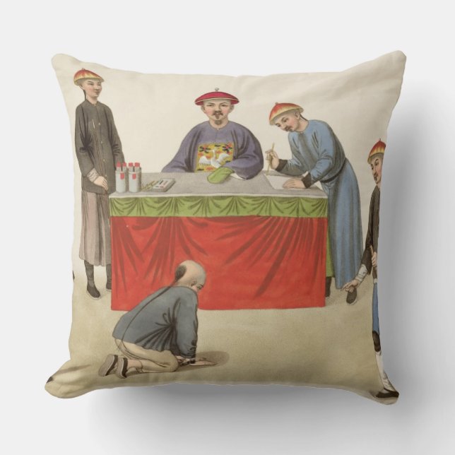 Coussin Un coupable avant un magistrat, plaquent 1 'du P (Recto)