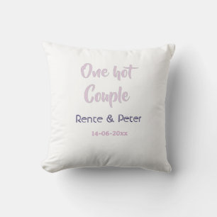 Coussin Un couple chaud ajouter nom pastel violet rétro mo