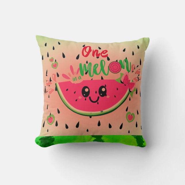 Coussin Un Dans Un Melon Watermelon Graines Pastel Green P (Recto)
