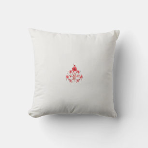 Coussin un design de fleur rouge sur un arrière - plan bla