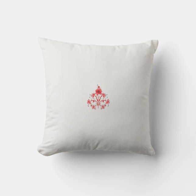 Coussin un design de fleur rouge sur un arrière - plan bla (Recto)