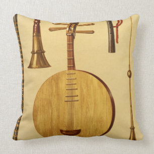 Coussin Un dizi, un sona, un yueqin, Chinois, un hich