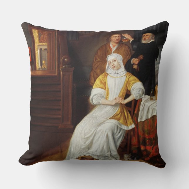 Coussin Un docteur Visiting jeune Madame dans une chambre (Recto)