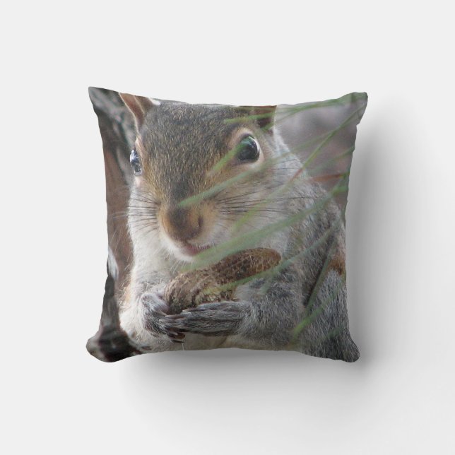Coussin Un écureuil mignon avec le décorateur effronté (Recto)
