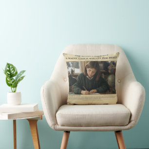 Coussin Un enfant du Maine écrit pour la paix 1982–1983