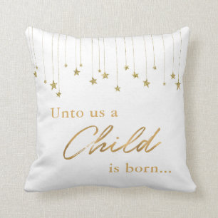 Coussin Un enfant élégant pour nous naît Noël blanc d'