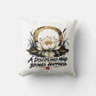 Coussin Un esprit discipliné apporte le bonheur Lotus Thro