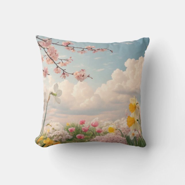 Coussin Un fond floral printanier (Recto)