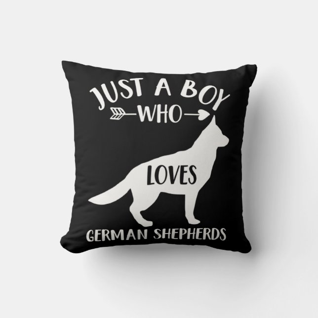 Coussin Un garçon qui aime le berger allemand (Recto)