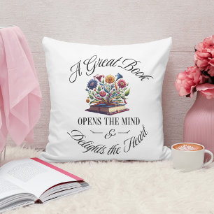 Coussin Un grand livre ravit floral 