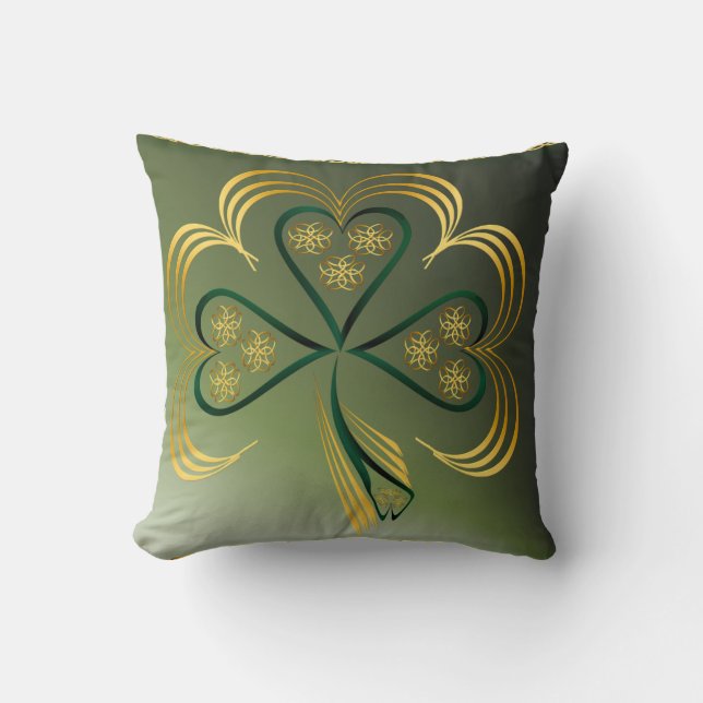 Coussin Un grand shamrock lumineux (Recto)