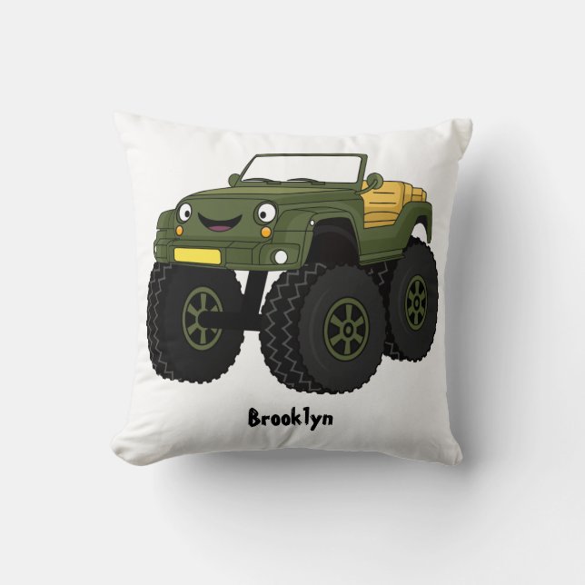 Coussin Un Green Monster truck (Recto)