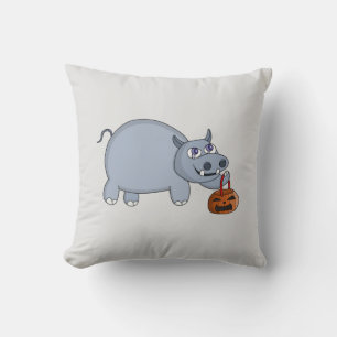 Coussin Un hippo avec un sac Citrouille