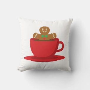 Coussin Un Homme En Pain D'Épice Se Détendre En Coupe Roug