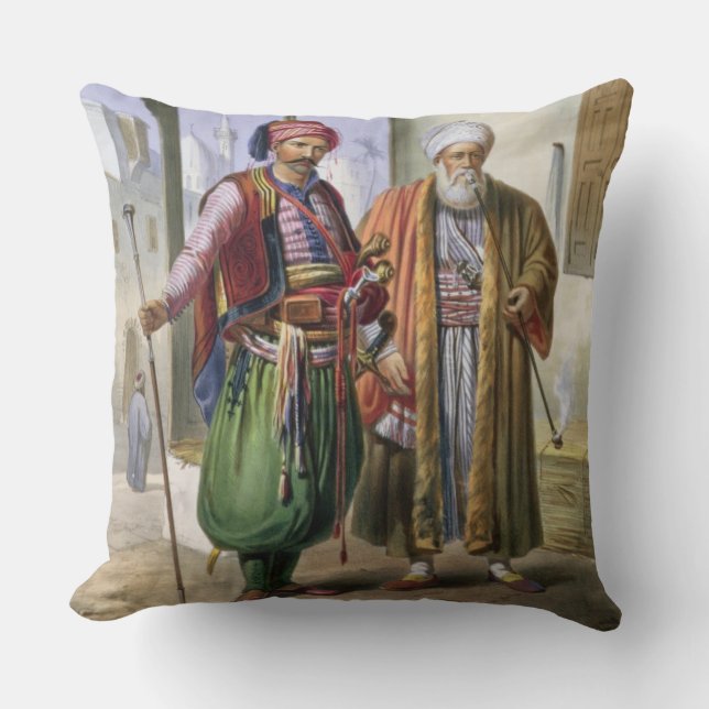 Coussin Un Janissary et un négociant au Caire, (Recto)
