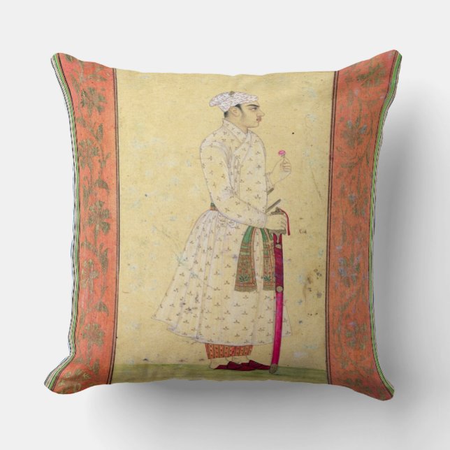 Coussin Un jeune noble de la cour de Mughal, du Lar (Recto)