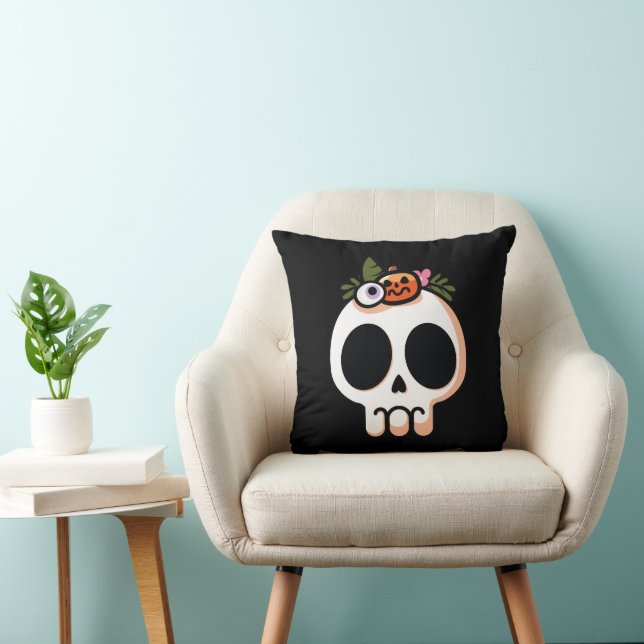 Coussin Un joli crâne d'Halloween (Chaise)