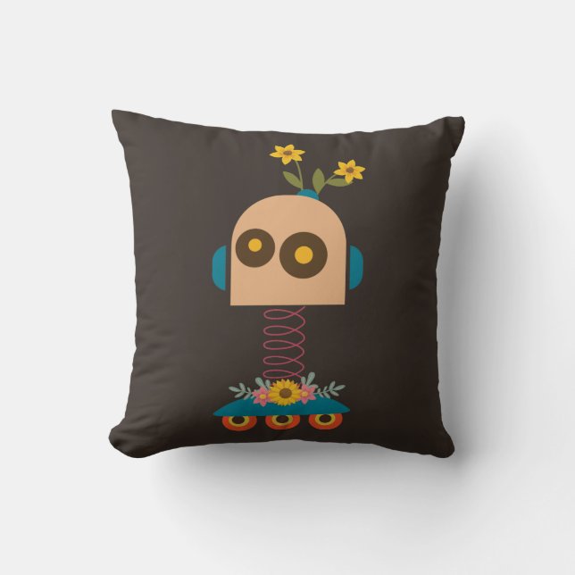 Coussin Un joli robot design pour enfants (Recto)