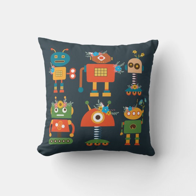 Coussin Un joli robot design pour enfants (Recto)