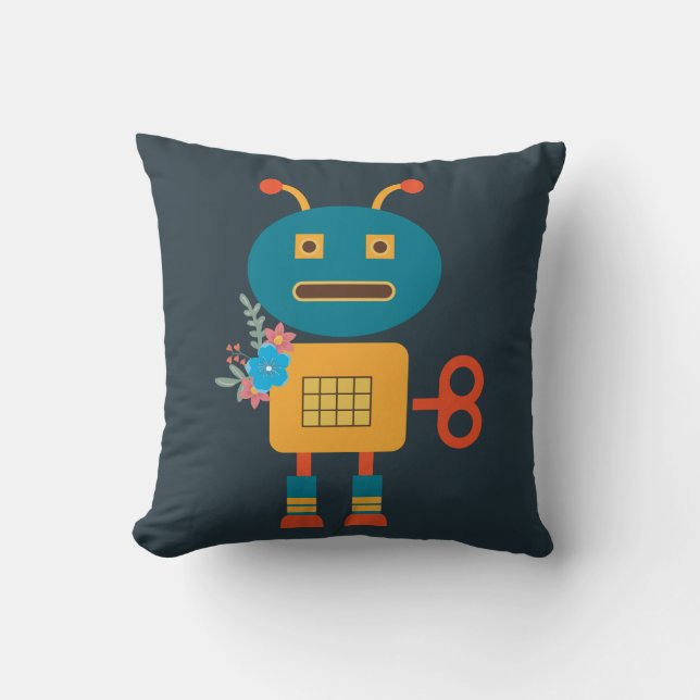 Coussin Un joli robot design pour enfants (Recto)