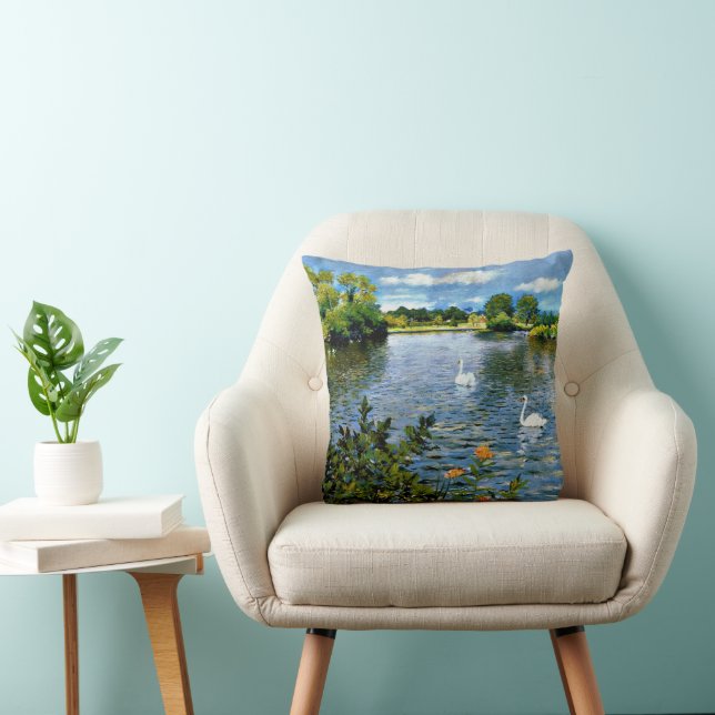 Coussin Un lac de Long Island, art, (Chaise)