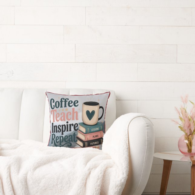 Coussin Un latte du matin inspire l'optimisme chez les ens (Canapé)