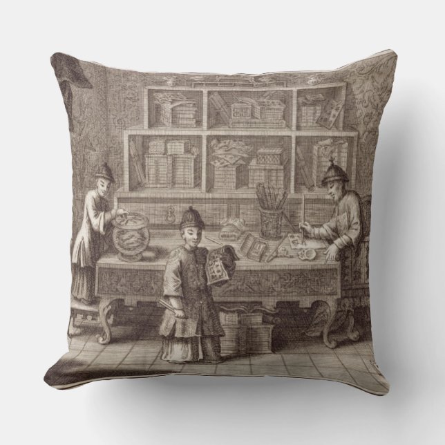 Coussin Un magasin chinois de calligraphie, d'un compte de (Recto)