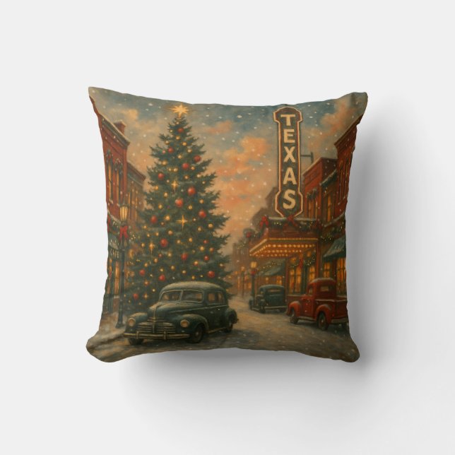 Coussin Un merveilleux Noël dans les rues du Texas (Recto)