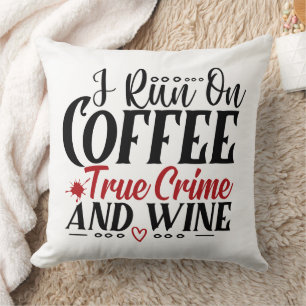 Coussin Un meurtre amusant montre du café de vin Un crime