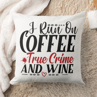 Coussin Un meurtre amusant montre du café de vin Un crime 