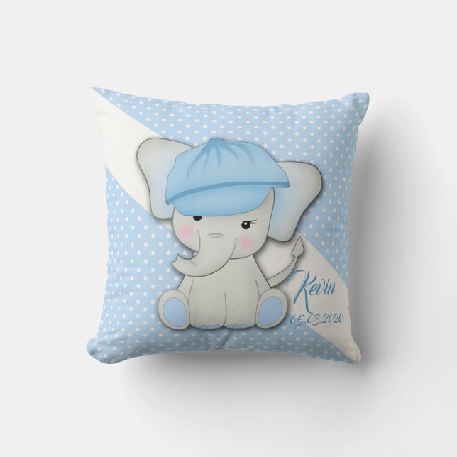 Coussin Un mignon éléphant de dessin animé sur un arrière  (Recto)