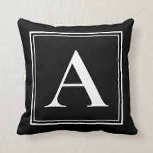 Un Modèle monogramme Élégant noir blanc moderne