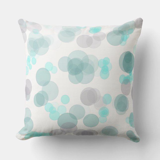 Coussin Un monde de points bleus poke (Recto)