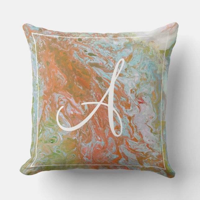 Coussin Un Monde en feu Pastel Monogram Jeter l'oreiller (Recto)