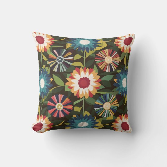 Coussin Un Motif aux fleurs colorées (Recto)