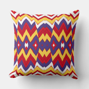Coussin Un motif classique de zigzag coloré et vibrant