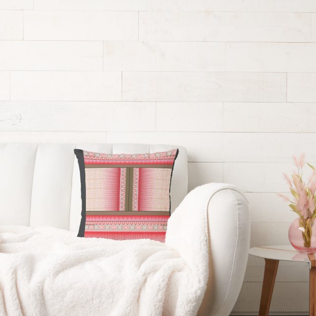 Coussin un motif de point de croix avec un arrière - plan  (Canapé)