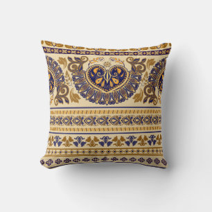Coussin Un motif égyptien sans couture rayé. Floral colo
