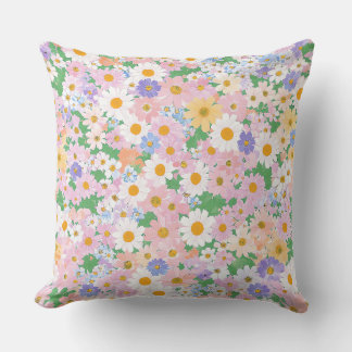Coussin Un motif homogène de petites fleurs pastel