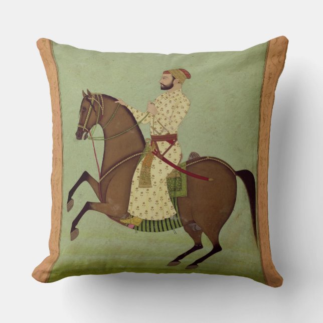 Coussin Un noble de Mughal à cheval, c.1790, du Larg (Recto)