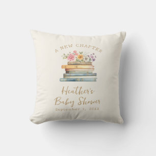 Coussin Un nouveau Baby shower de livres de chapitre