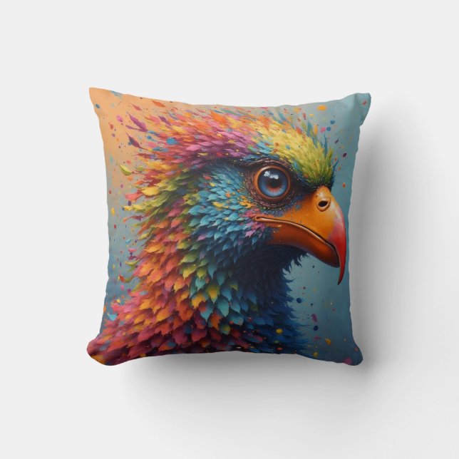 Coussin Un oiseau de couleur  (Recto)