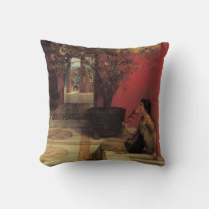Coussin Un Oleander par Alma Tadema, Fleurs Vintage