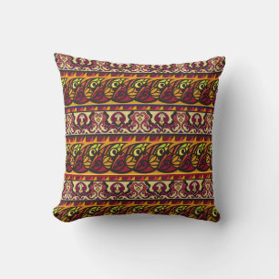Coussin Un ornement ethnique sans couture rayé et coloré.