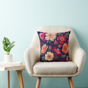 Coussin Un papier peint avec un motif floral