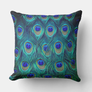 Coussin Un Peacocks Belles Plumes Ouvertes